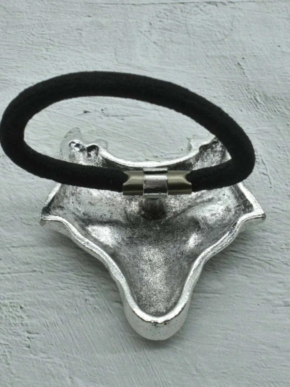 Wolf Hair Tie Ponytail Holder Celtic Nordic Silver Tone Hair Accessory